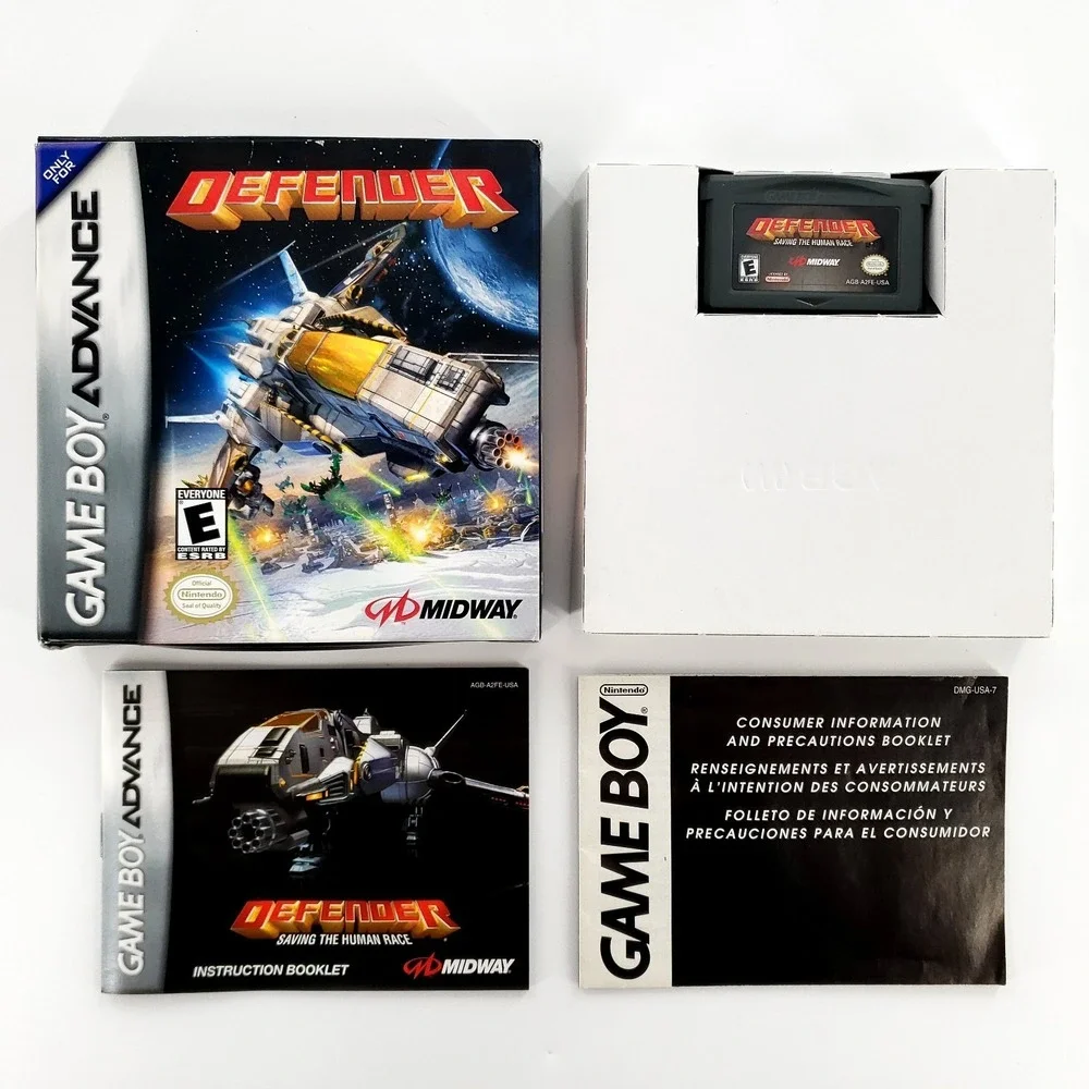Defender (Nintendo Game Boy Advance, 2002) Authentic Complete Tested & Works